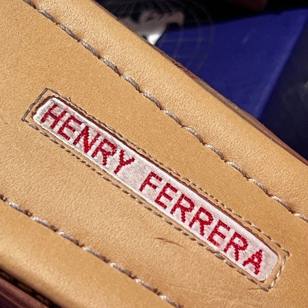 Henry Ferrera Orange Slide Sandals - Picture 5 of 9